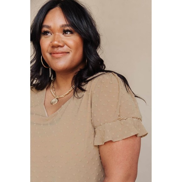 Swiss Dot Top in Stone - Picture 7 of 8